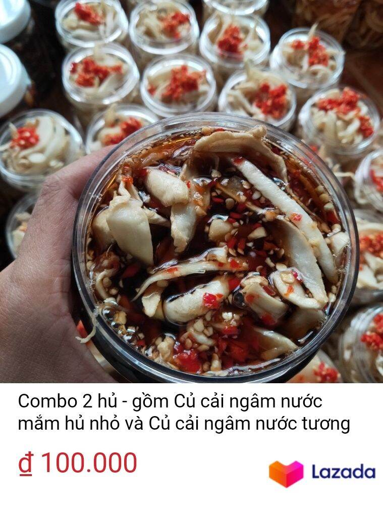 Gồm Củ Cải ngâm nước mắm _và Củ Cải ngâm nước tương