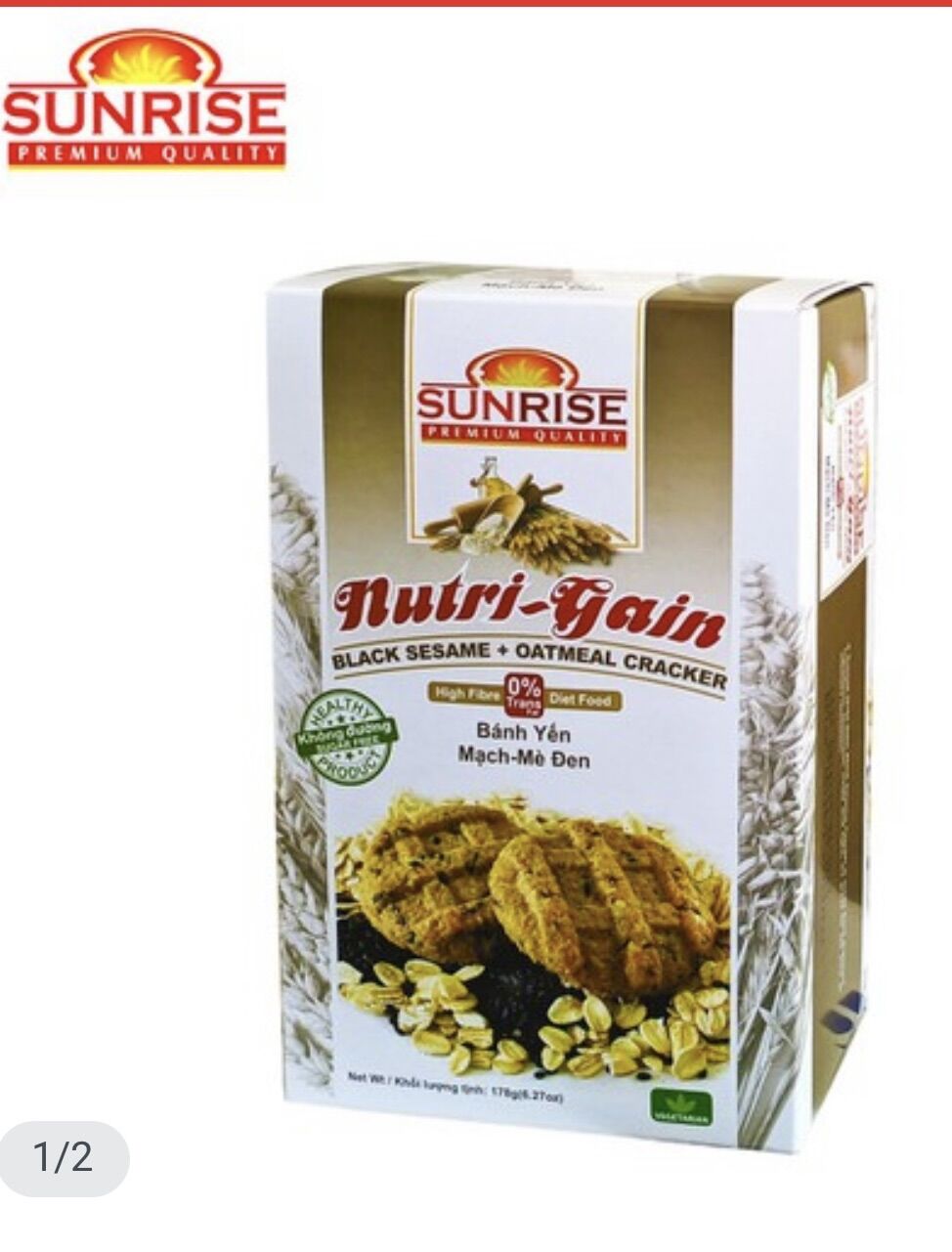 HCM Bánh yến mạch cho người ăn kiêng chính hãng Sunrise Date mới. Mè Đen