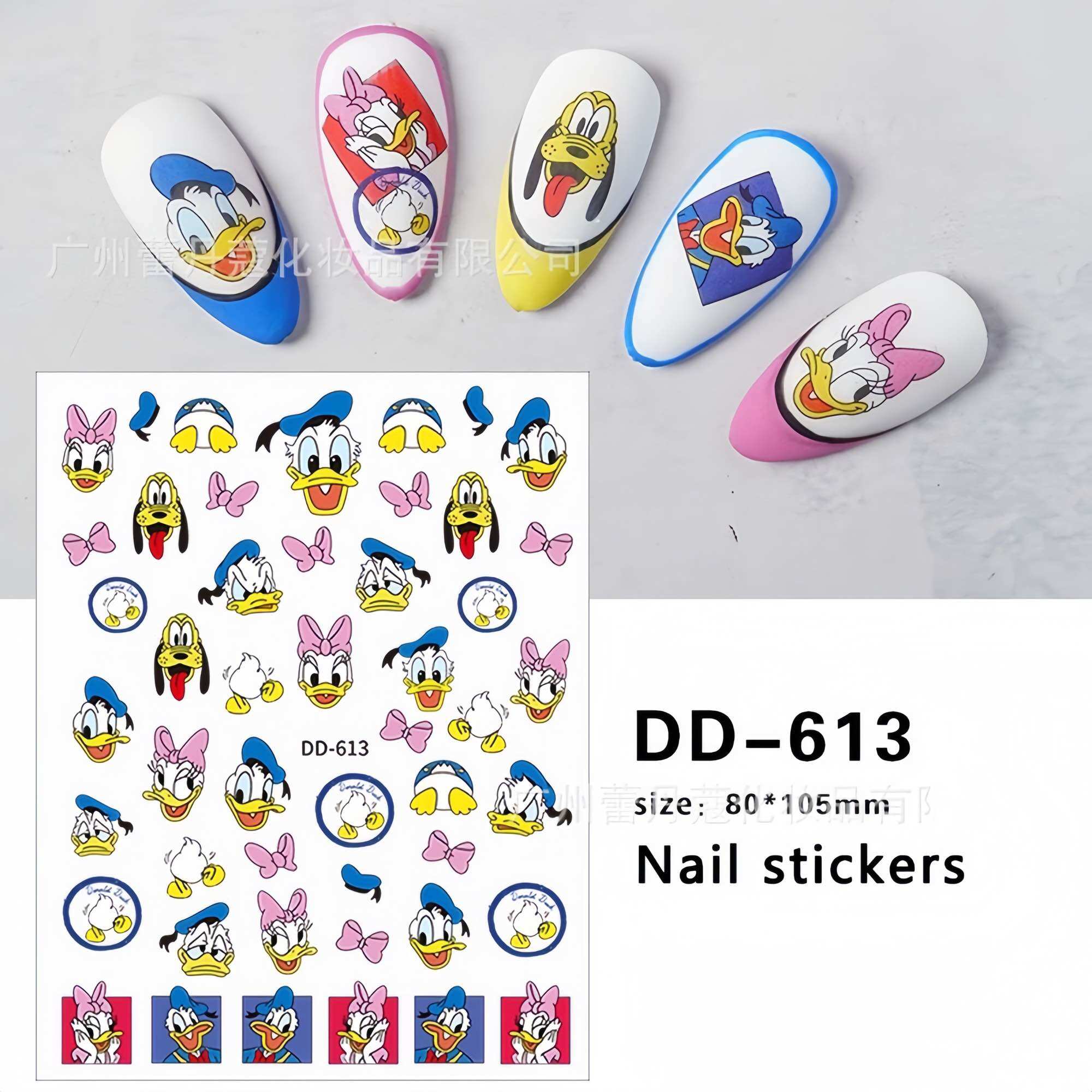 Sticker hoạt hình cô gái dán móng tay đủ kiểu