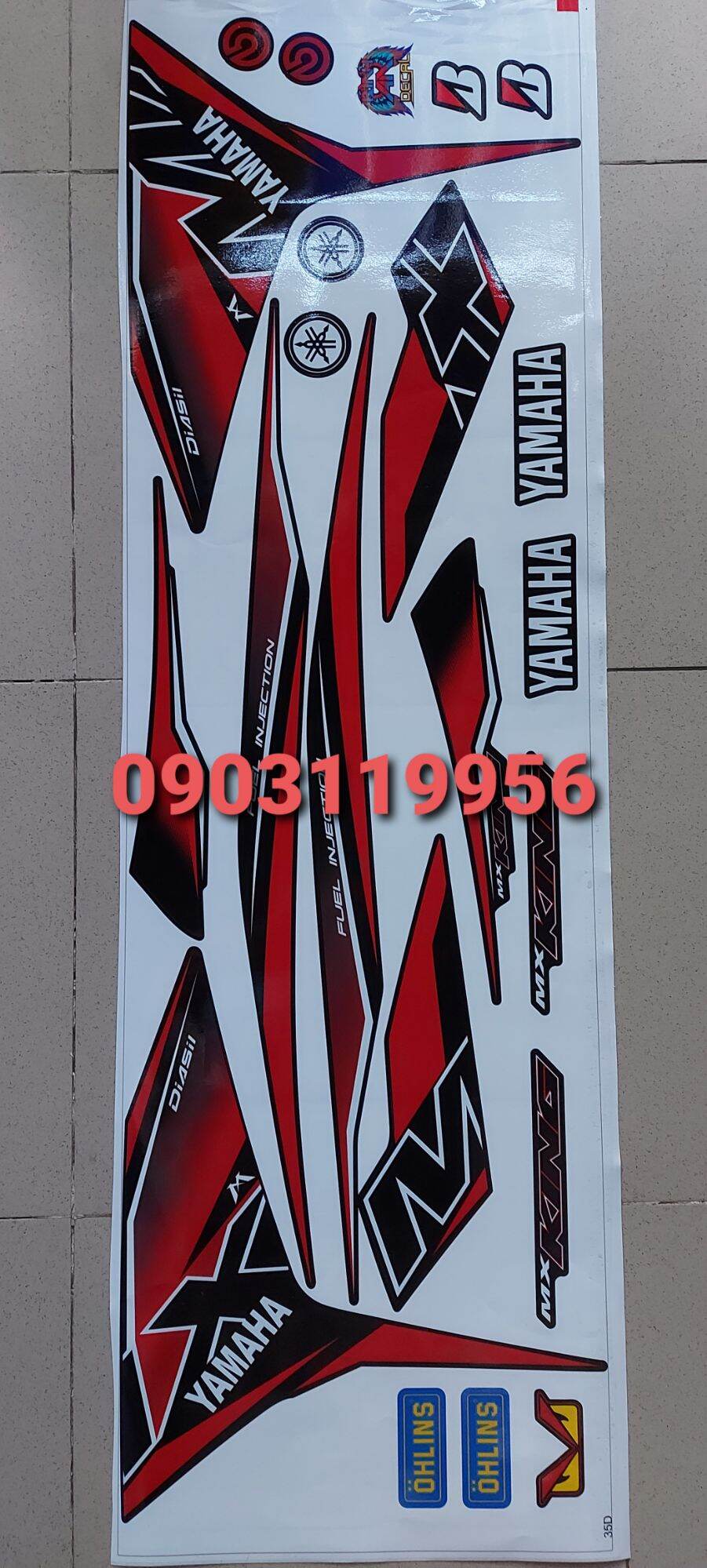 tem rời exciter 150 đen phối đỏ