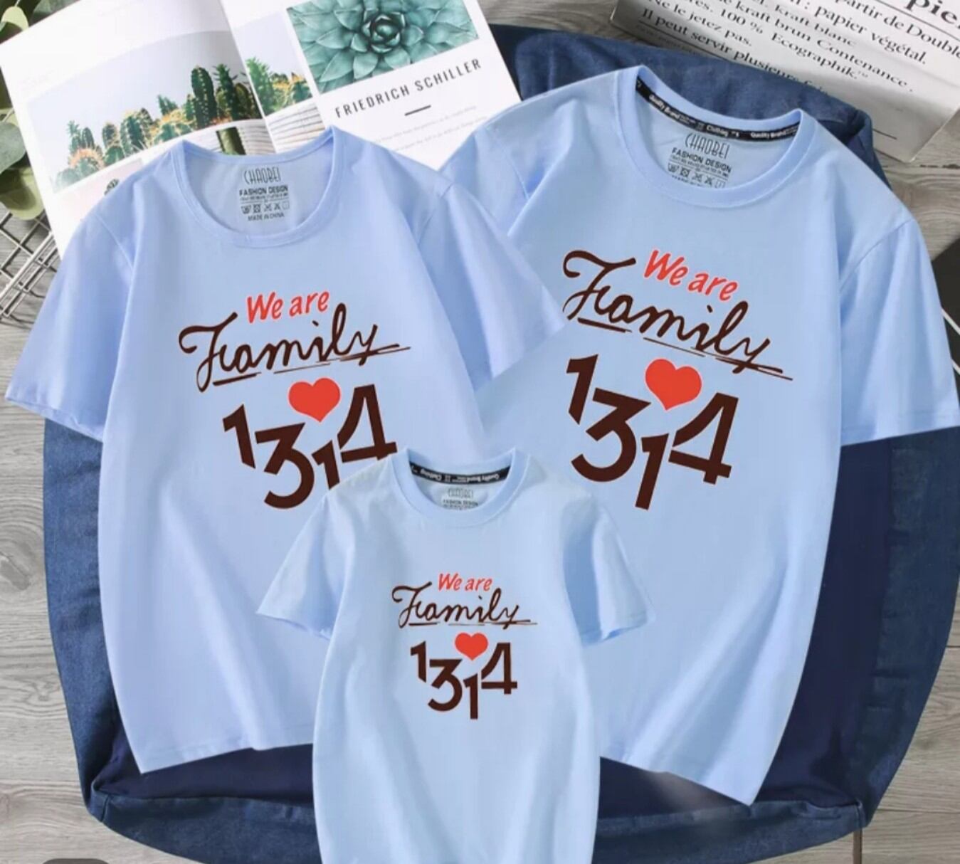 Áo thun gia đình in hình we family 1314- meo meo 01