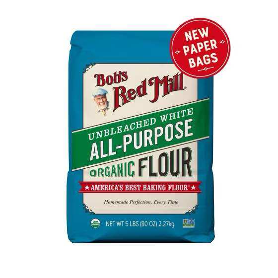 Bob's Red Mill Bột mì hữu cơ trắng không tẩy trắng đa dụng 5 lb (80 oz) 2.27 kg