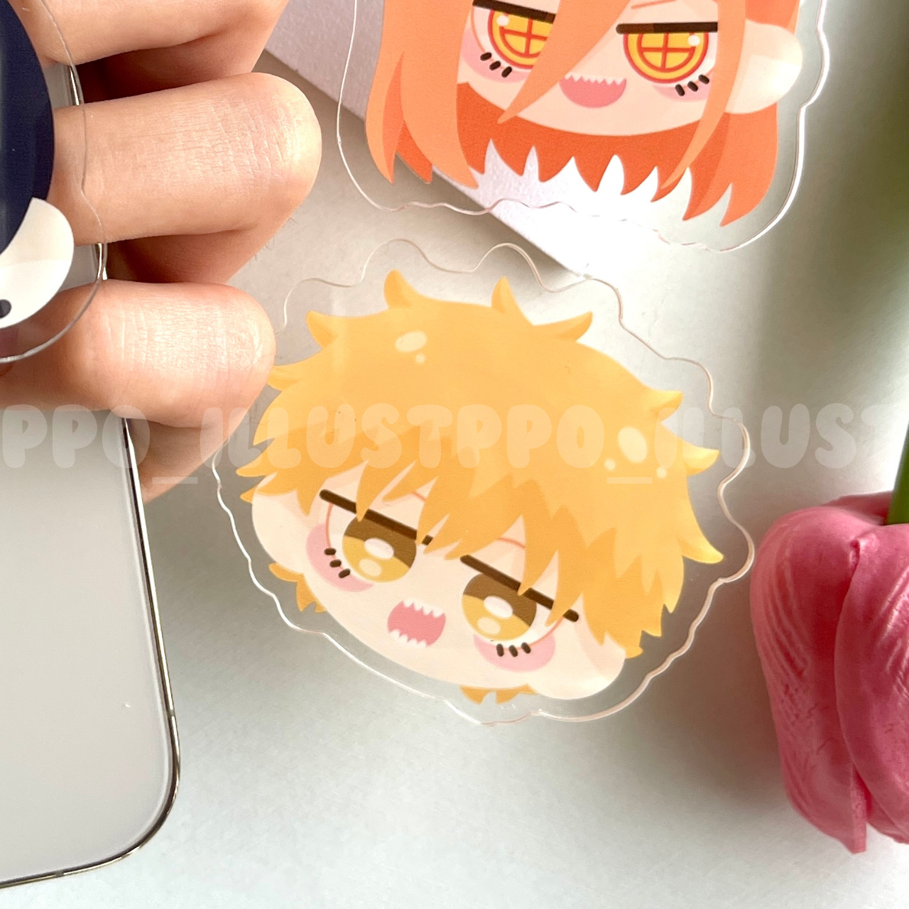 Ppo | Giá đỡ điện thoại Griptok Popsocket Anime Chainsaw Man - Thợ Săn Quỷ 5cm