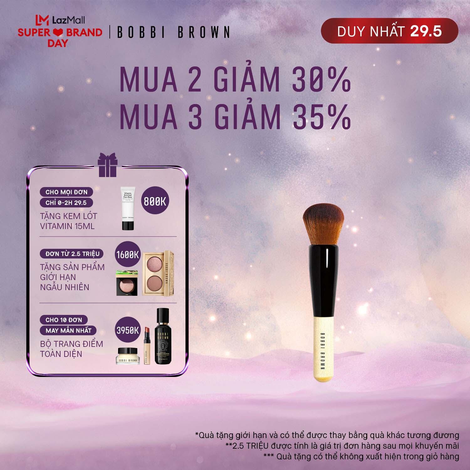 [ĐỘC QUYỀN 29.5] [VOUCHER 13% TỐI ĐA 500K] Cọ đa năng Bobbi Brown Full Coverage Face Brush