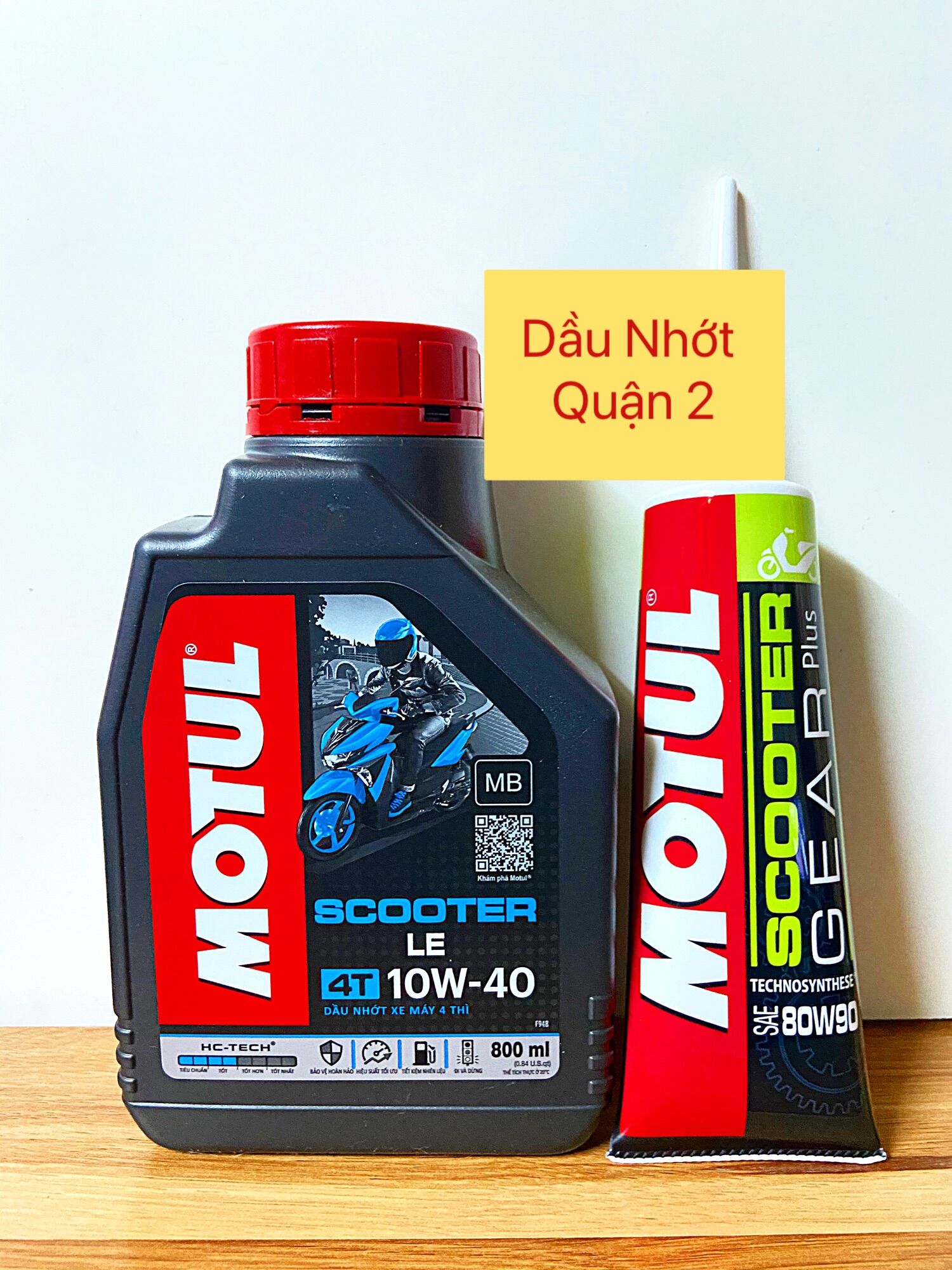 Combo nhớt motul xe ga scooter le 800ml + tuýp nhớt hộp số 80w90