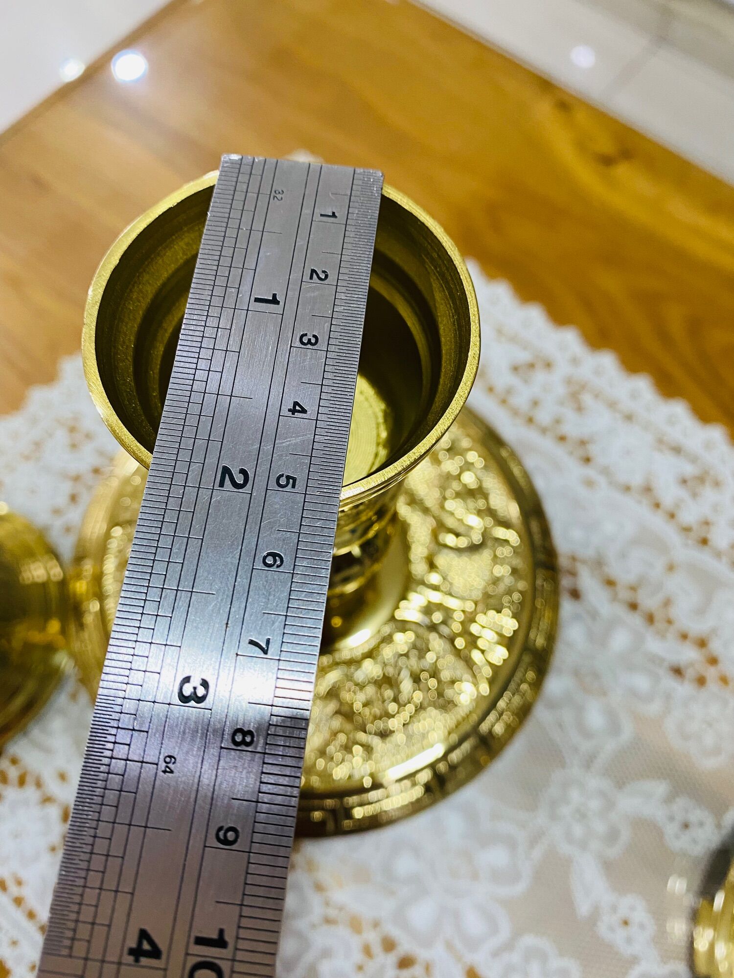 CẶP CHÂN ĐÈN BẰNG ĐỒNG CAO 28cm