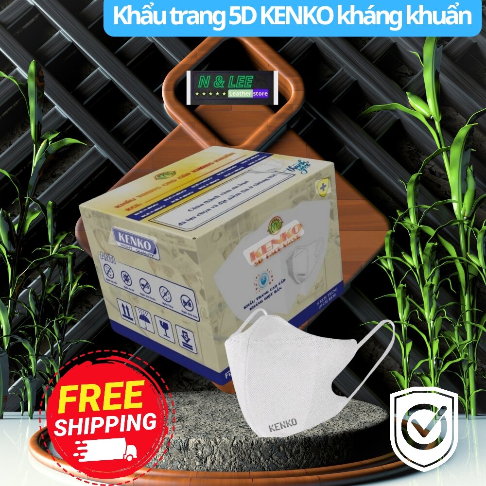 Hộp 100 cái Khẩu trang 5d KENKO 3 lớp kháng khuẩn kháng tia UV