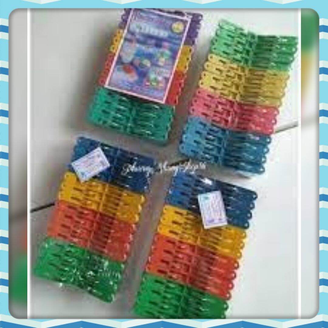 Vỉ kẹp quần áo nhựa 24 cái nhiều màu sắc