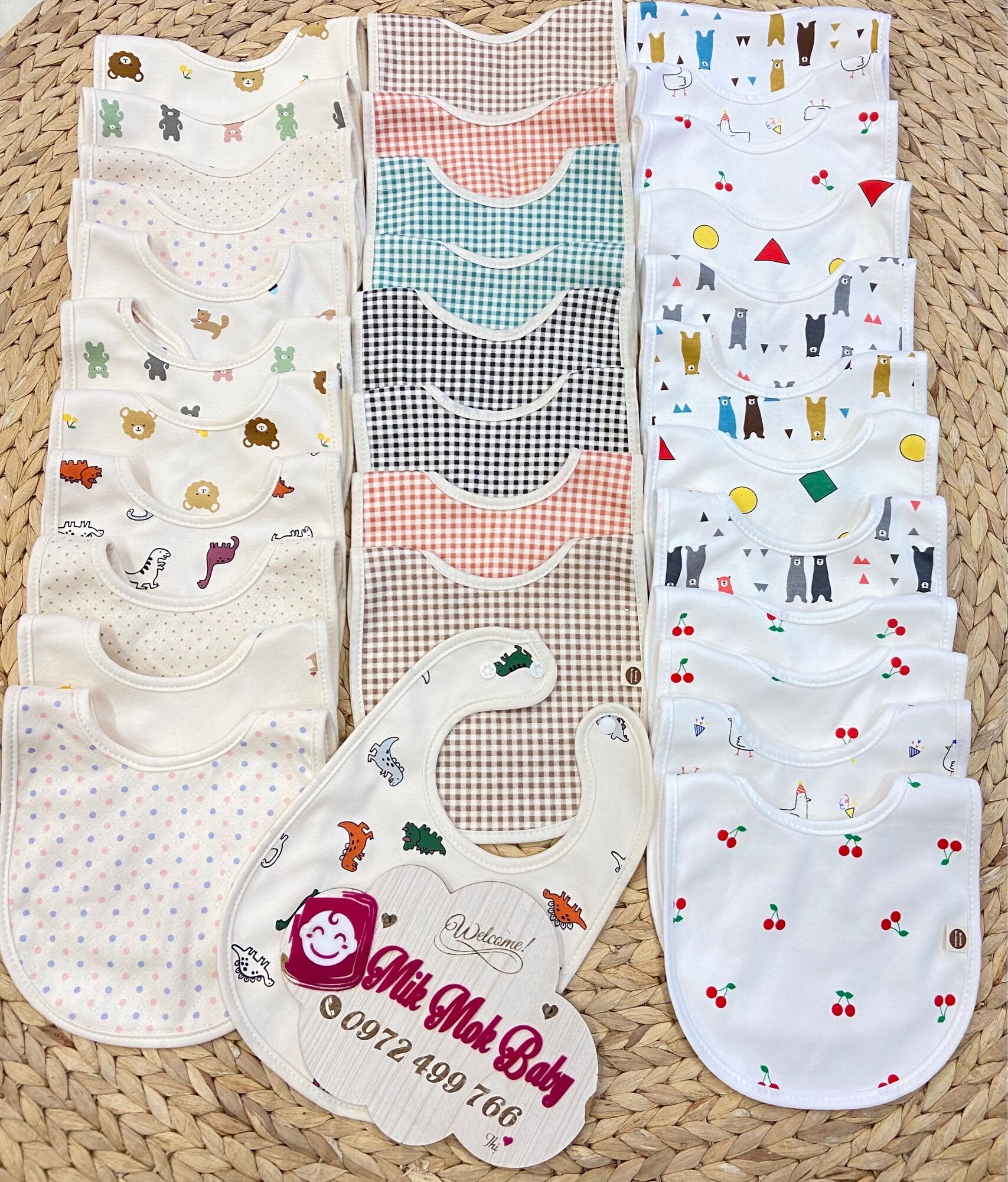 Yếm vải Hàn Quốc cho em bé Bunnie blossom