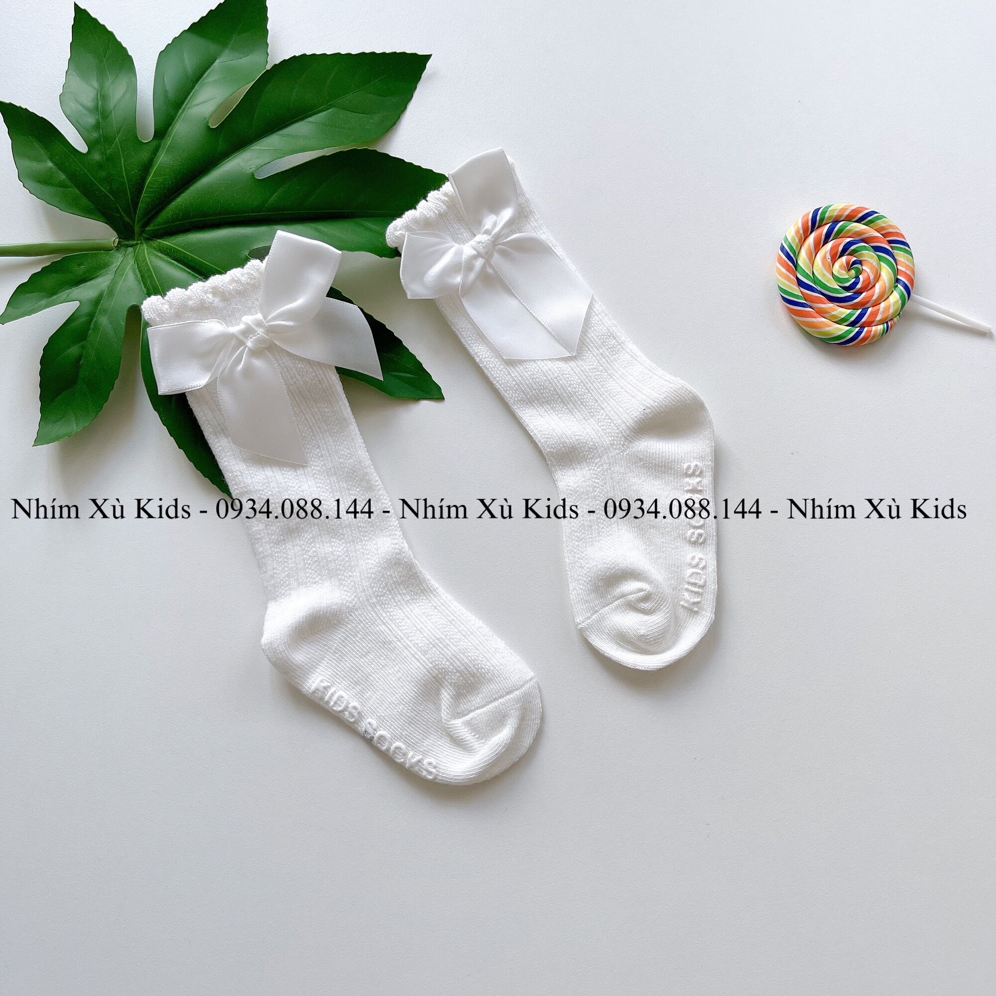Tất Nơ Bé Gái Sơ Sinh Đến 12kg, Tất Lửng Xinh Xắn Nhiều Màu Cho Bé Gái