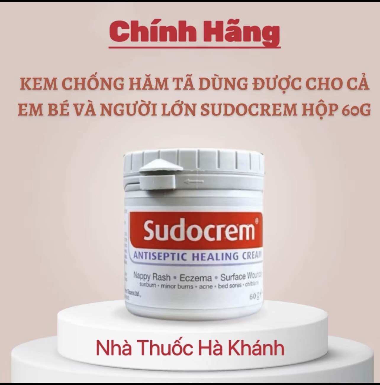 ✅{Chính Hãng} Kem Chống Hăm Sudocream 60g - Kem dùng khi bé bị hăm tã bỉm, ngứa ngáy khó chịu ở trẻ, thu nhỏ lỗ chân lông, vết thương côn trùng cắn (Lọ 60g)