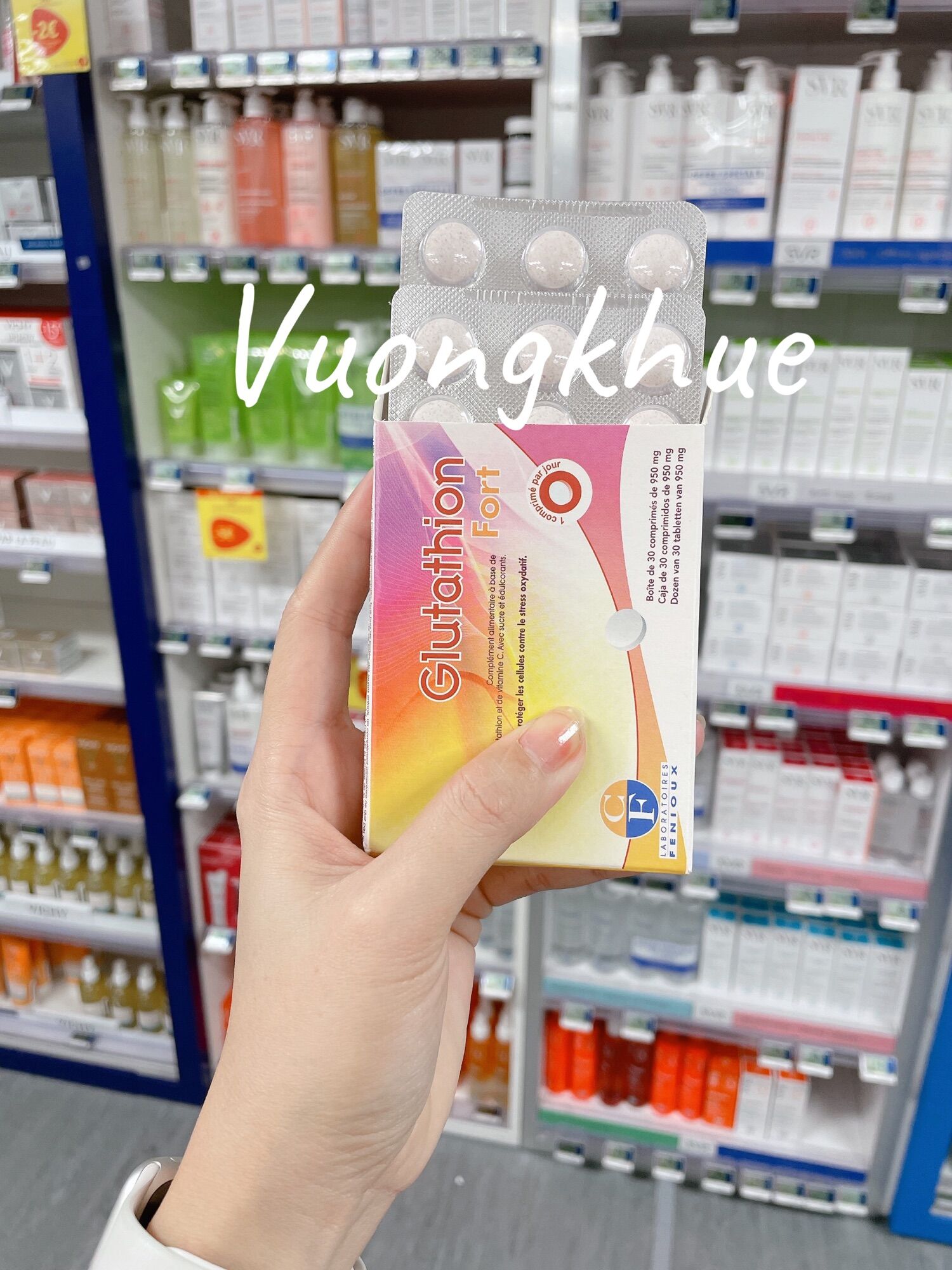 Kẹo ngậm Trắng Da Glutathion Fort 30viên- hàng Pháp
