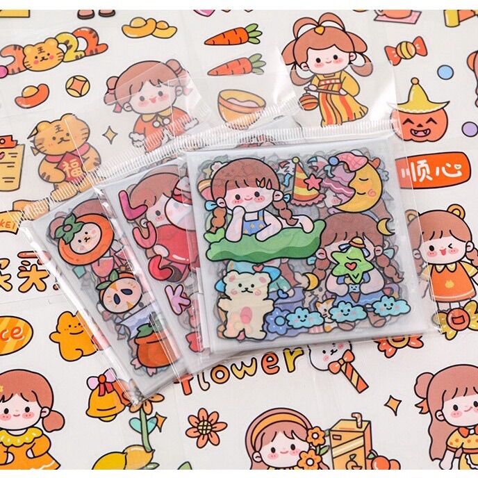 Sticker cute chống thấm nước set 10 tấm ngẫu nhiên