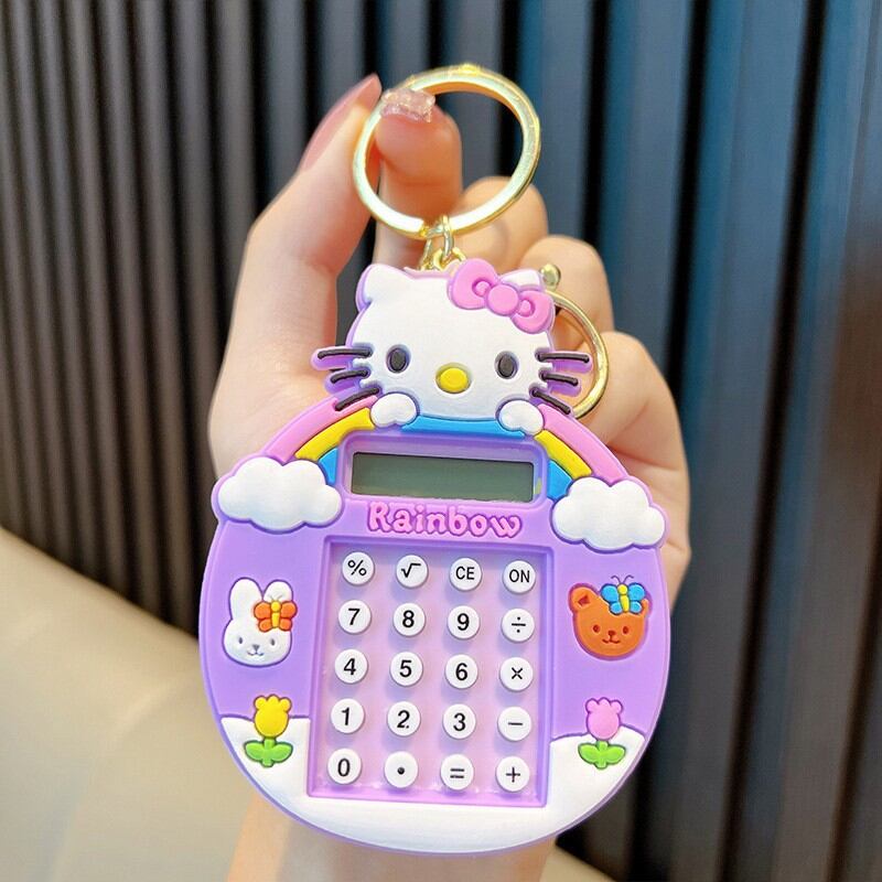Mini Calculator Keychain Backpack Decorations for Primary School Childrens Toys Unusual Stationery E