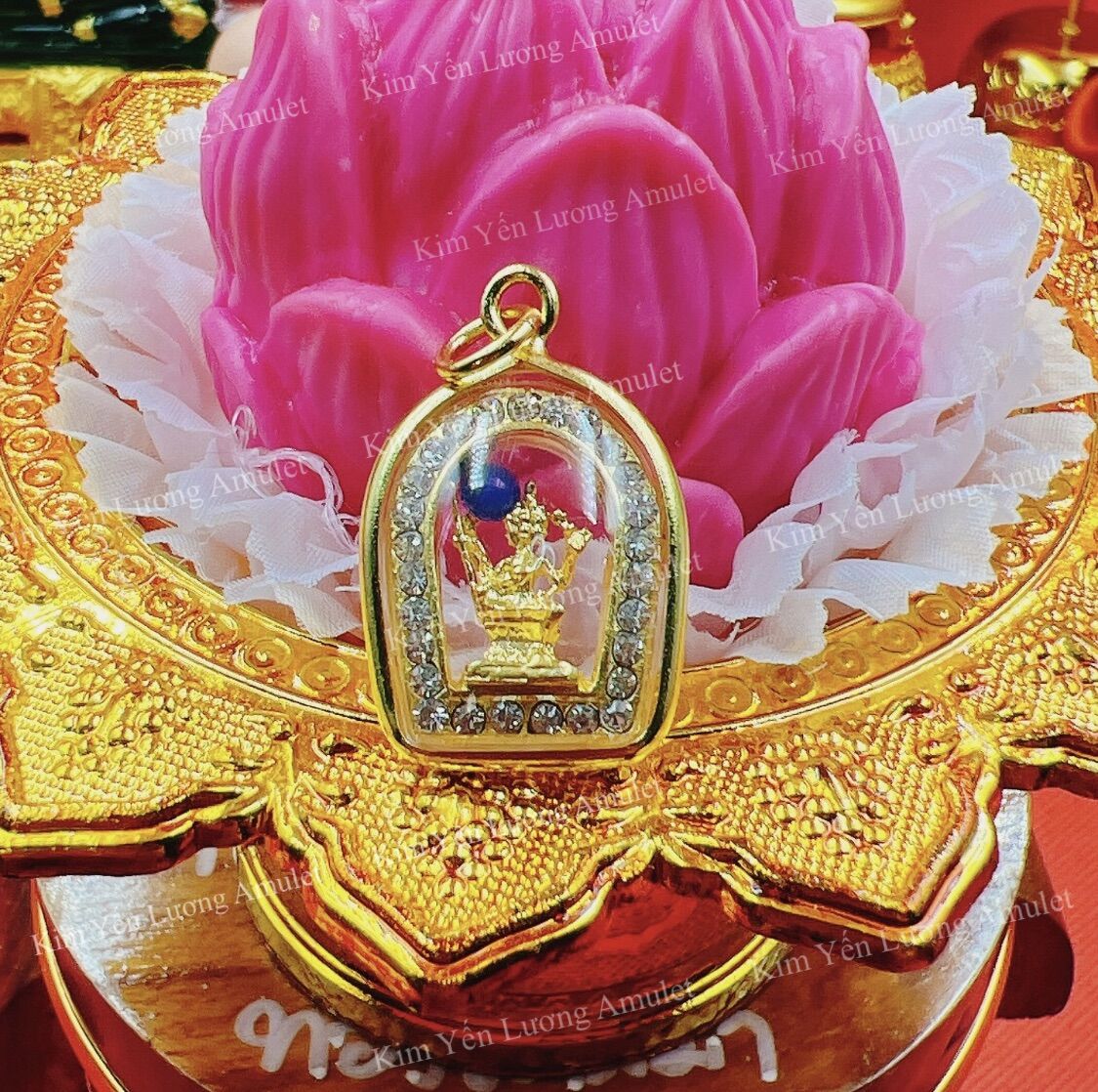 Four-Faced Buddha Pendant with Thailand Stone