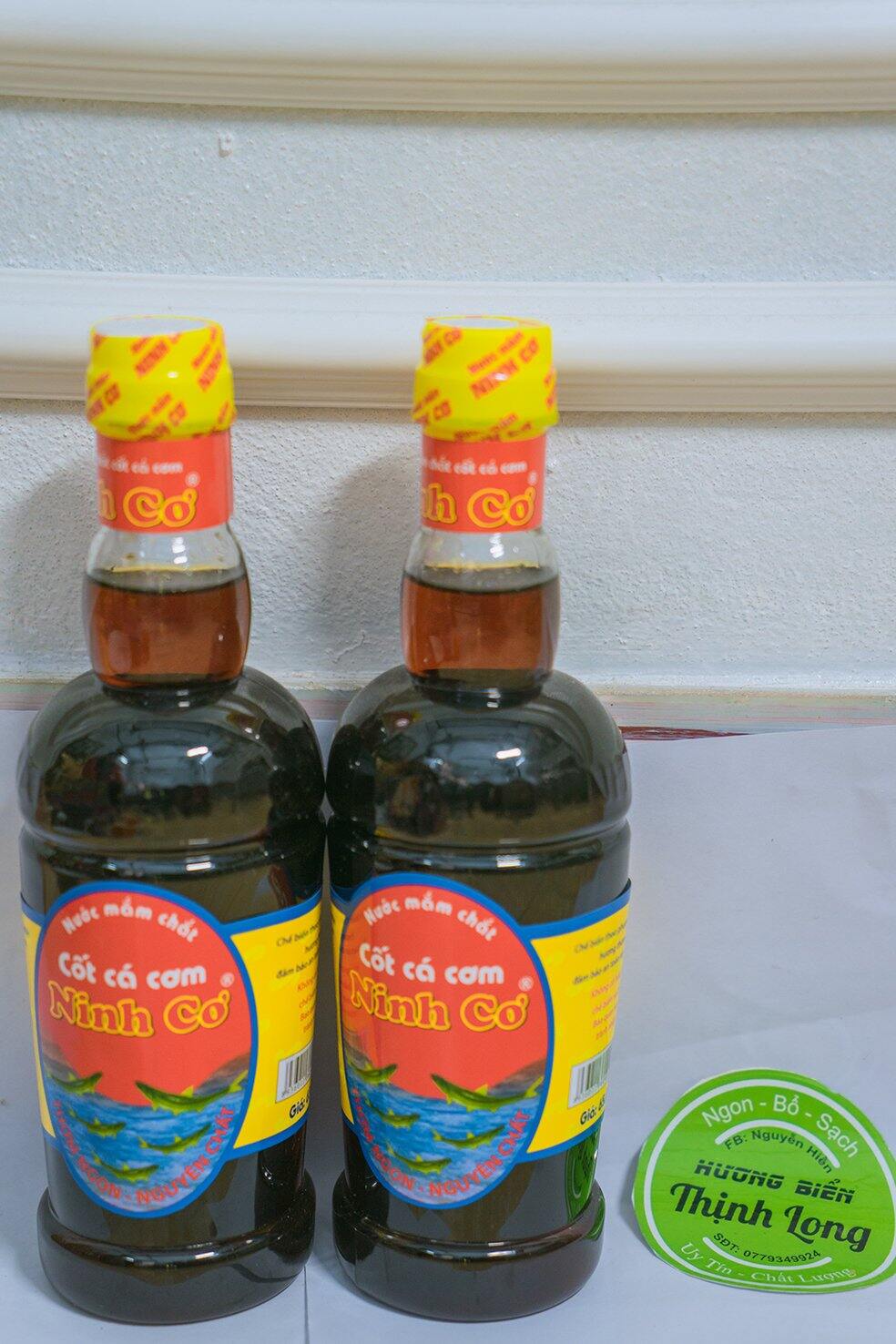 Nước mắm chắt truyền thống Ninh cơ chai 500ml. Độ đạm =33gn/l. Nước mắm Hải Hậu, Nam Định