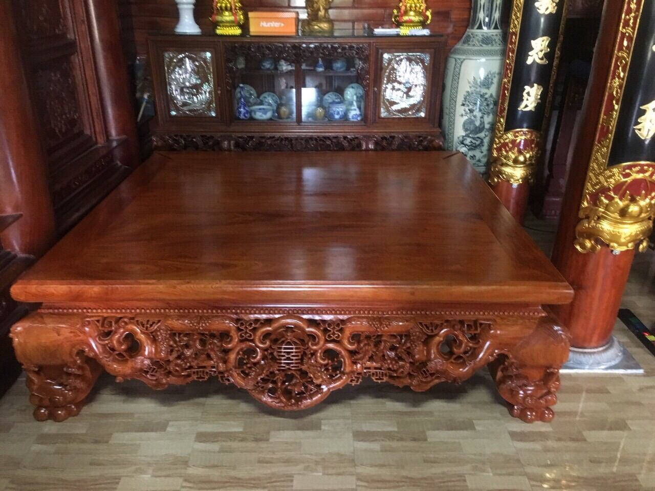 sập ngồi gỗ hương đá