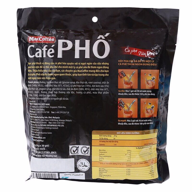 Cafe Phố Sữa Đá Bịch 30 Gói x 24g