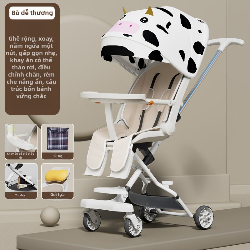 Portable Adjustable Reclining Shade Baby Stroller Bi-directional - 6