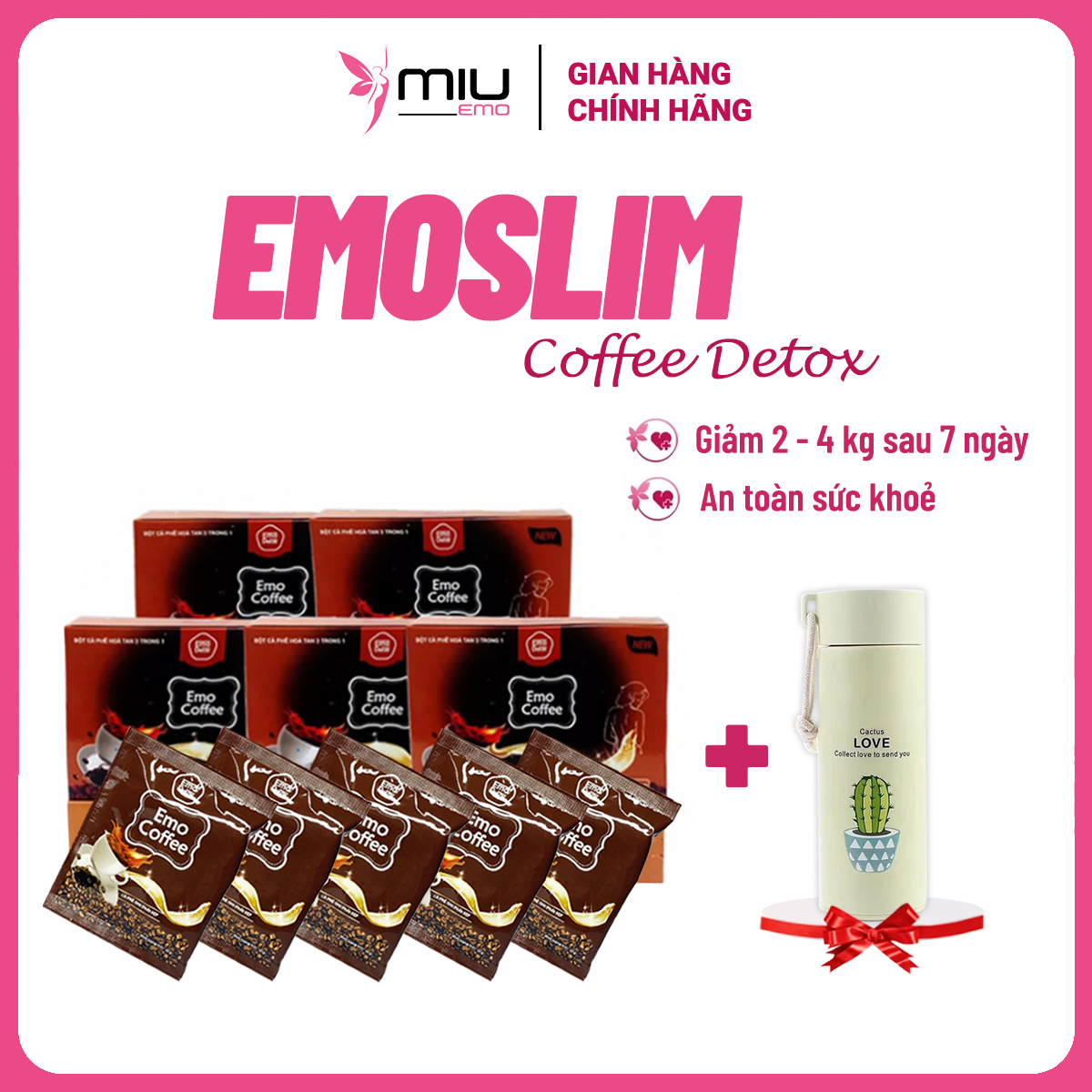 💥COMBO 3HỘP BỘT CÀ PHÊ GIẢM CÂN NHANH EMOSLIM MIU DETOX GIẢM TỪ 2-5kg/7Days