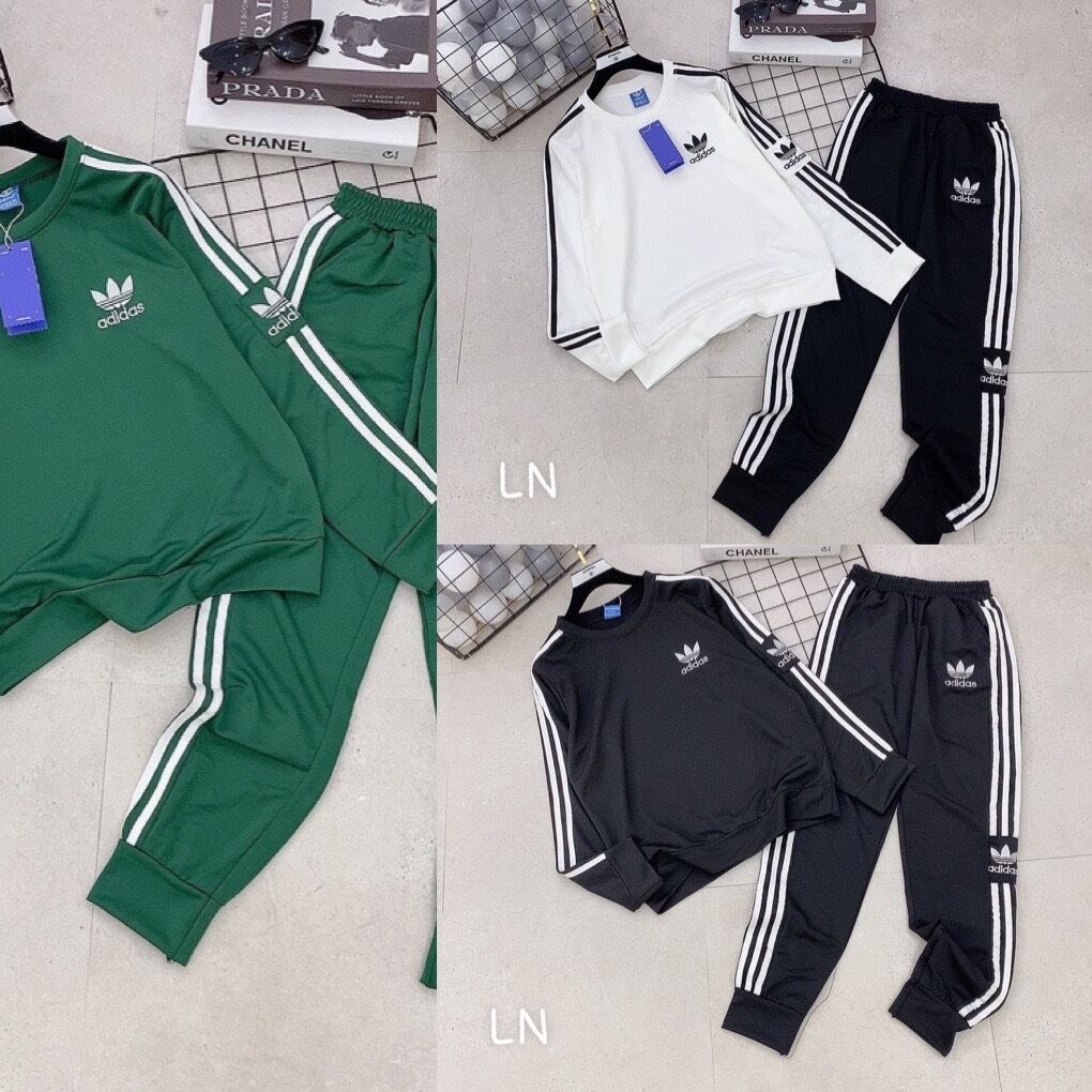 Bộ thể thao adidass nữ cổ tròn thu đông