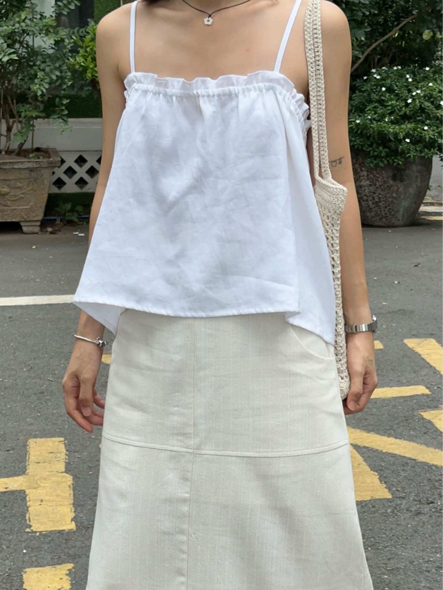 AMEGON Áo nhún bèo 2 dây ODIE TOP