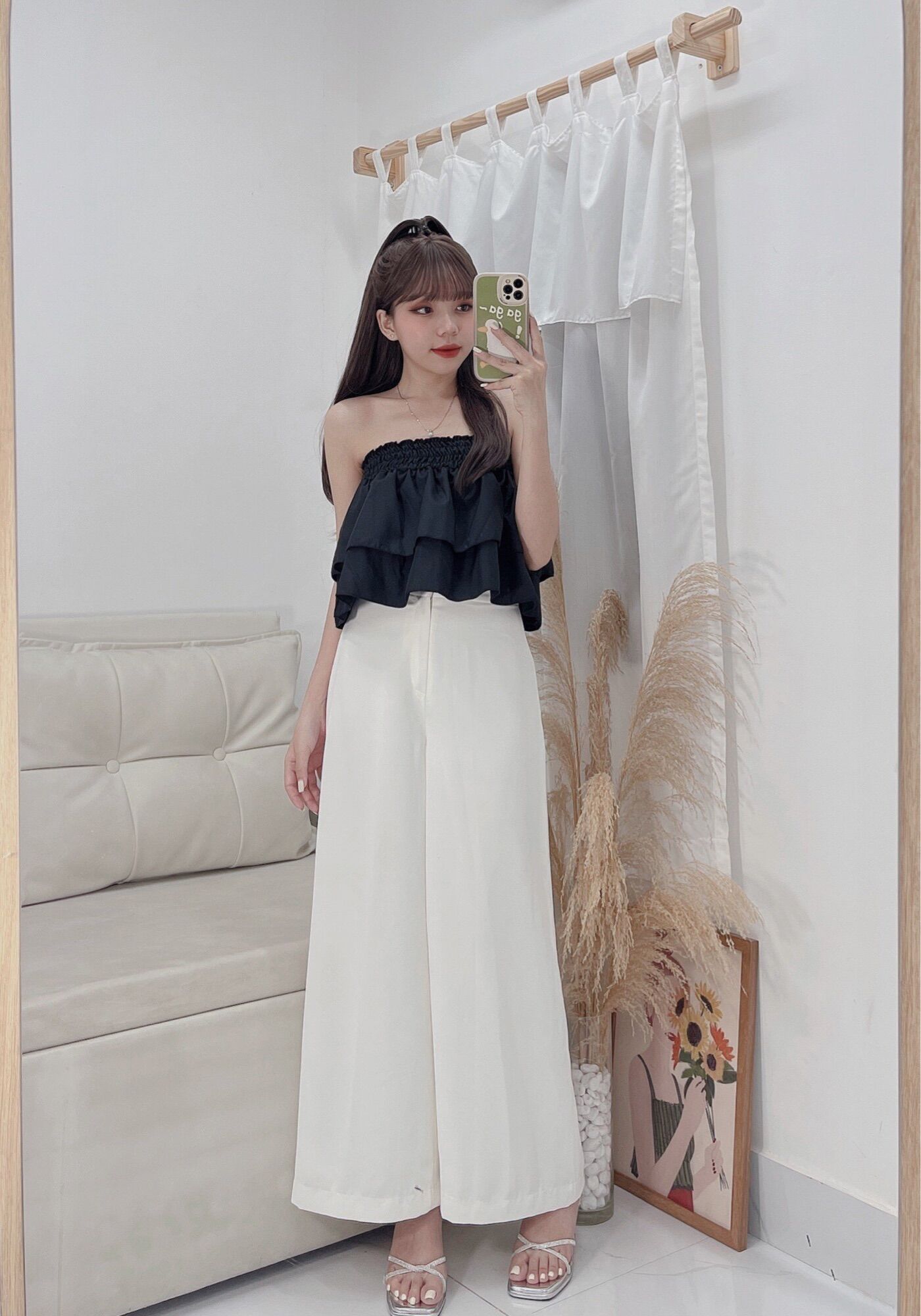 Áo Ống Croptop Bèo Tầng Dễ Thương Chất co dãn Dễ Phối