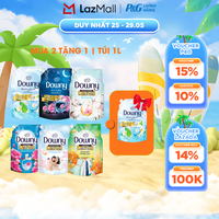 [MUA 2 TẶNG 1] Combo 3 Nước Xả Vải Đậm Đặc DOWNY Hoa Đêm/ Bờ Biển Tươi Mát/ Giấc Ngủ Thư Thái/ Tinh Khôi/ Đam Mê/ Nắng Mai/ Bung Tỏa Hạnh Phúc/ Cotton Thuần Khiết Túi 1L