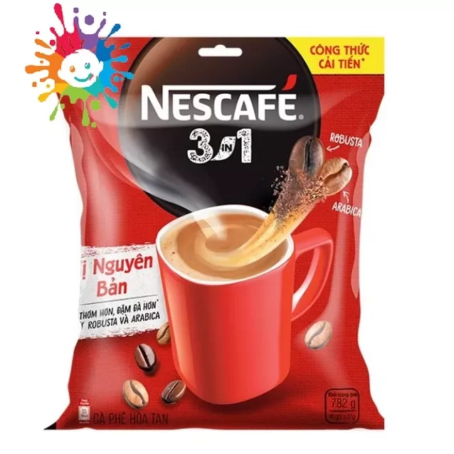 Cà phê hòa tan Nescafe 3in1 công thức cải tiến bịch 46 gói