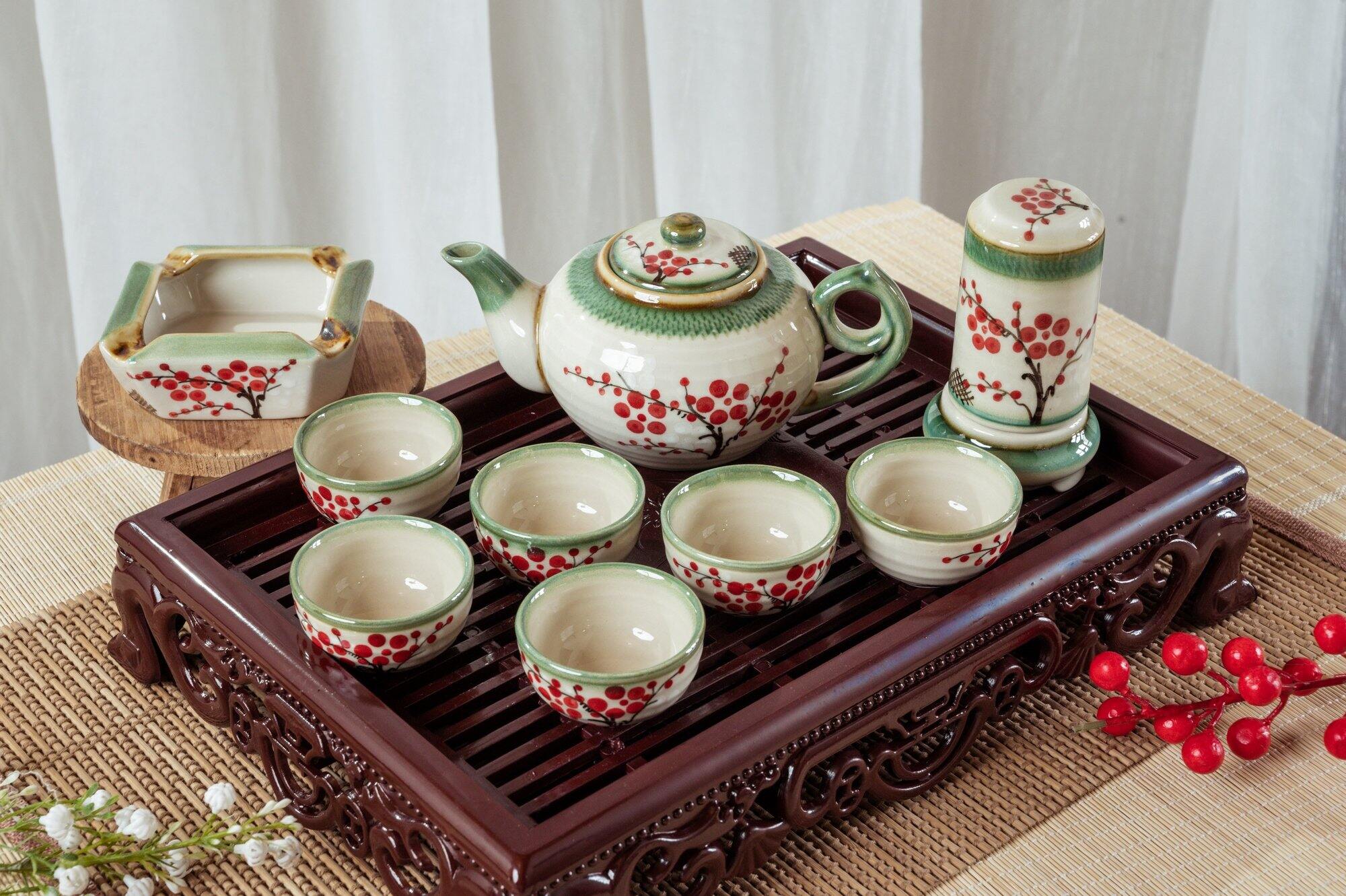 ẤM CHÉN PHA TRÀ BÁT TRÀNG BỘ ẤM TRÀ GỐM SỨ BÁT TRÀNG