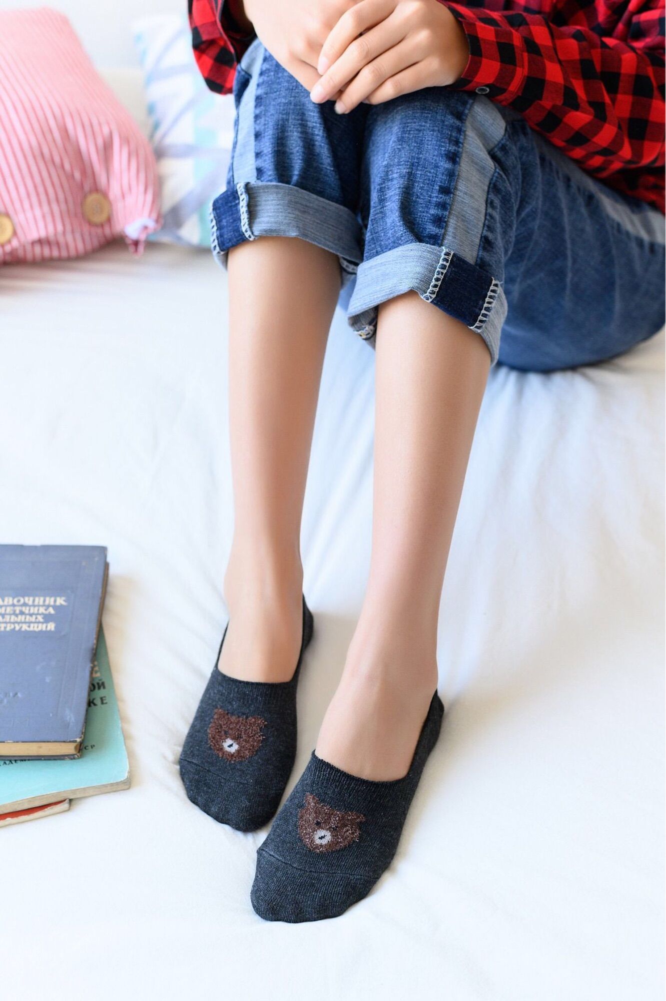 tất (vớ) lười icon gấu dành cho nữ