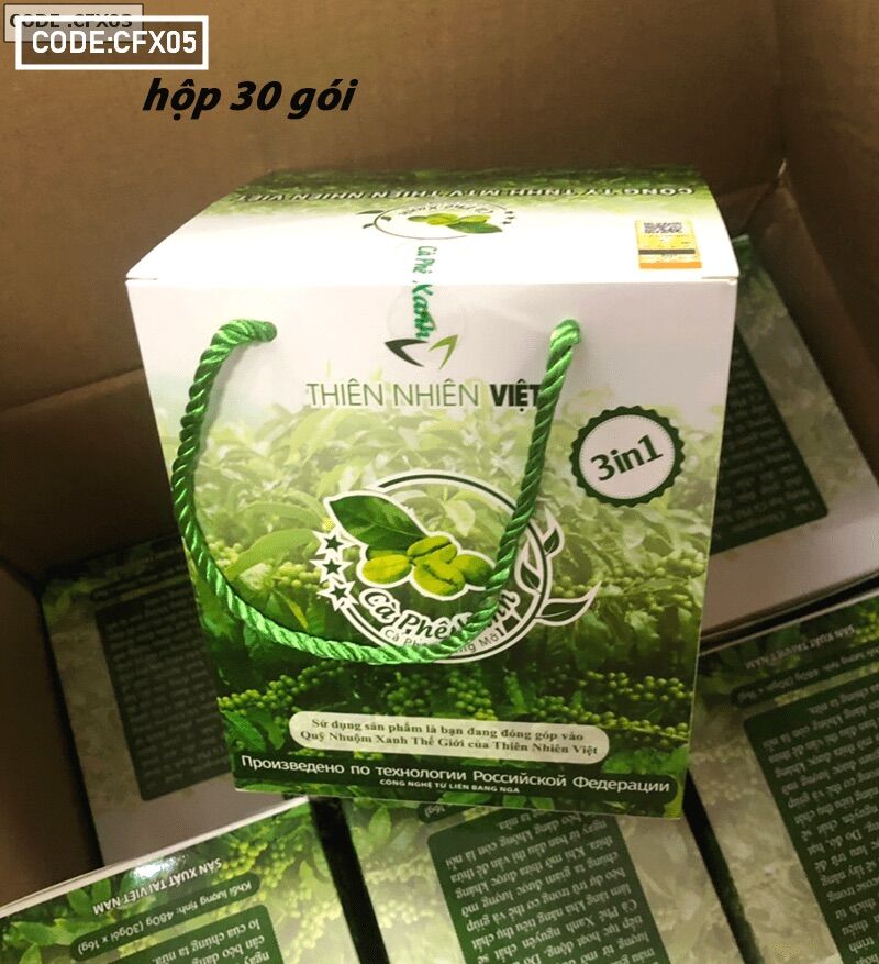 Cafe xanh hộp lớn 30 gói
