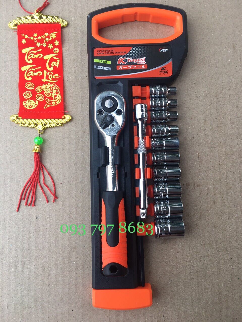 Bộ tuýp, bộ khẩu, bộ típ 1/2 kapusi cao cấp gồm 12 chi tiết