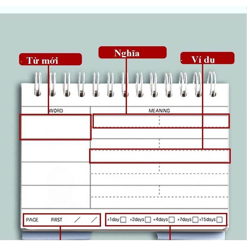 Sổ học từ vựng tiếng anh loại ngang