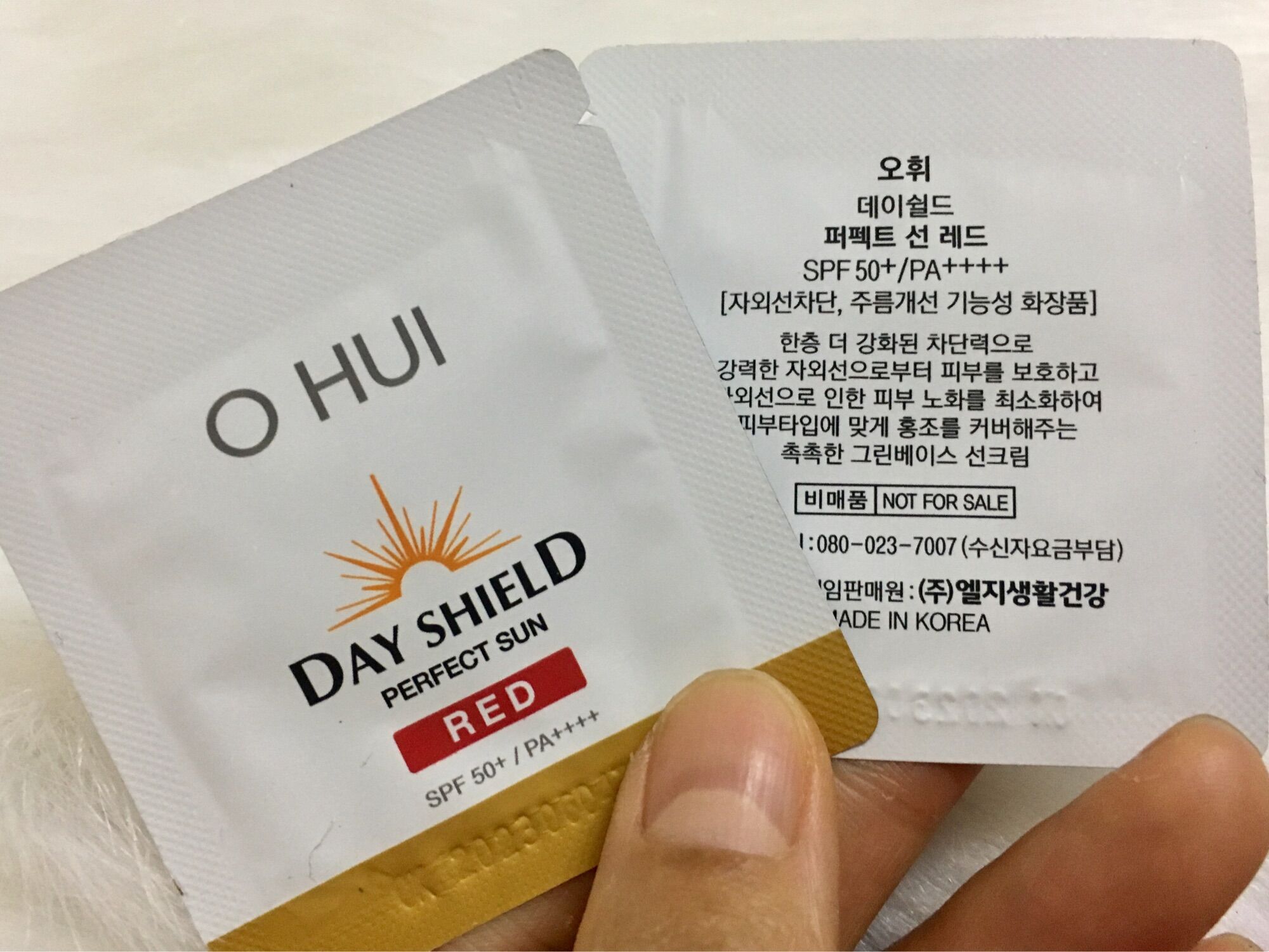 Combo 10 gói sample kem chống nắng Ohui Perfect Sun Red 1ml chính hãng