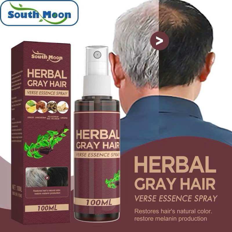 Xịt Tóc Herbal gray hair linh chi kích đen tóc  100ml 