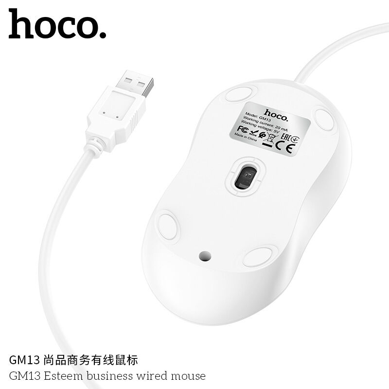 hoco gm13 Chuột máy tính có dây Business wired Mouse
