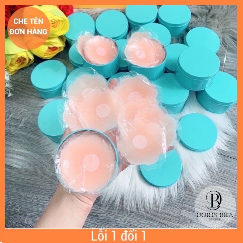 Miếng dán ngực silicon, hộp 5 cặp siêu dính có thể tái sử dụng.