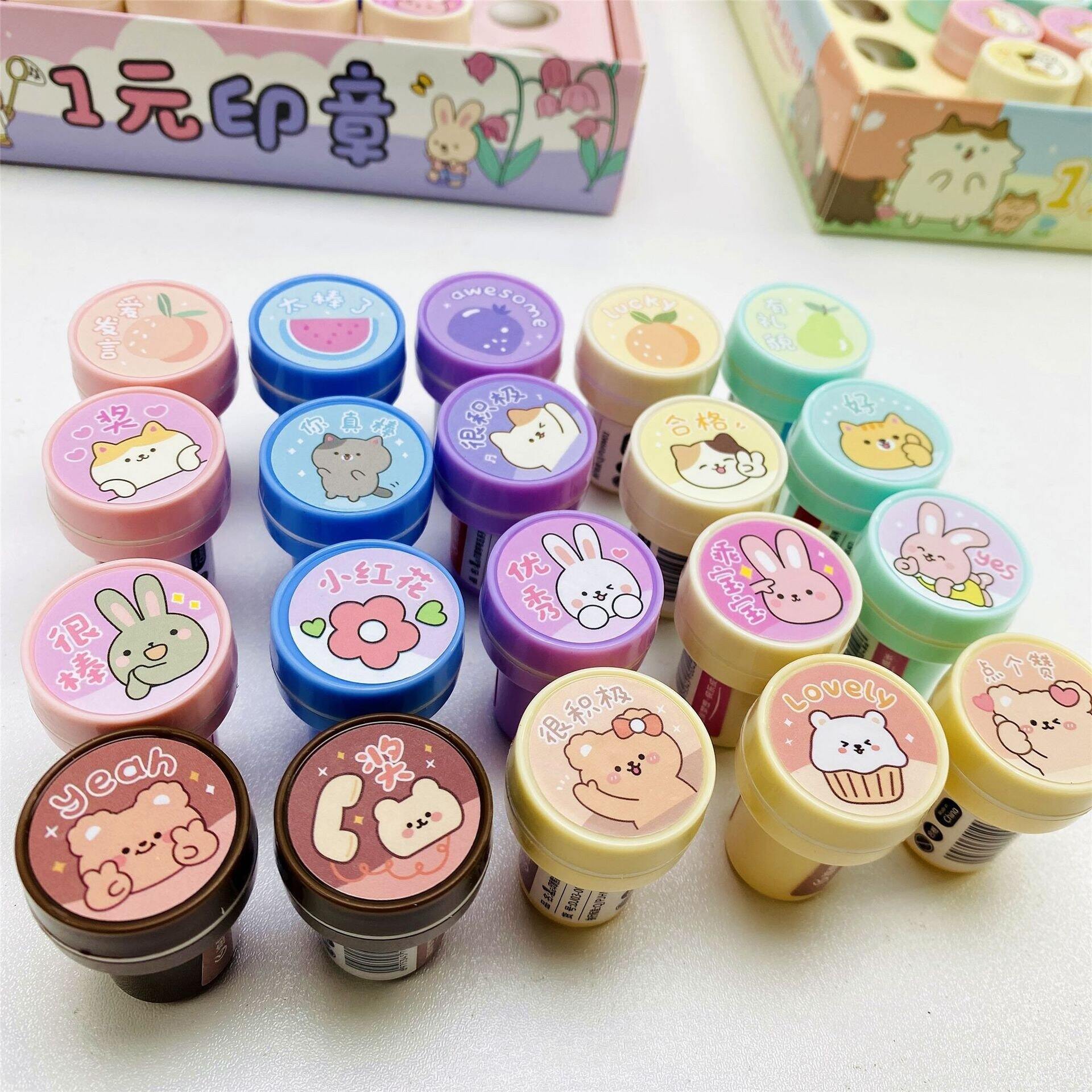 Con dấu hoạt hình sẵn mực, siêu cute