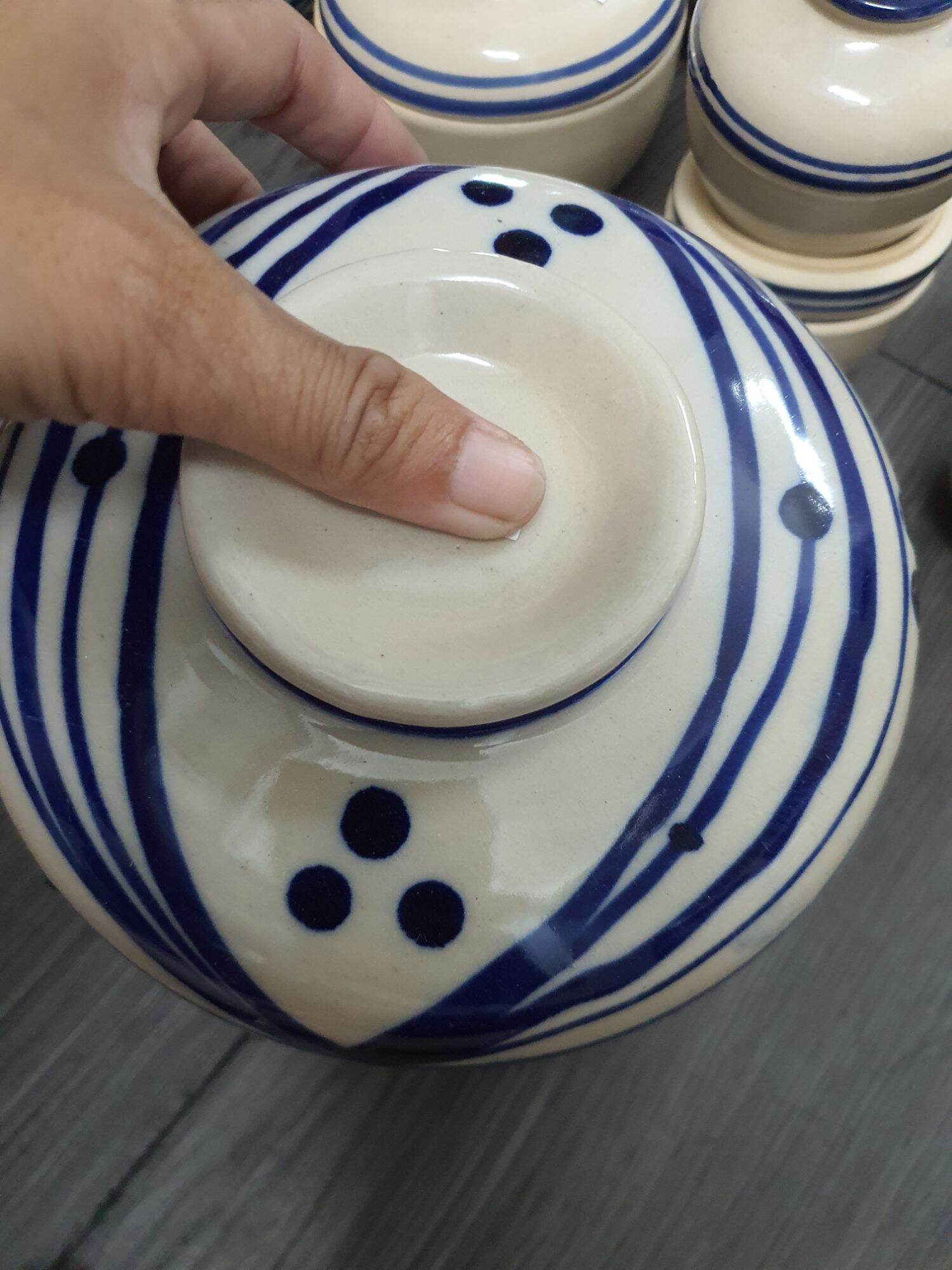 Thố sành đựng mỡ