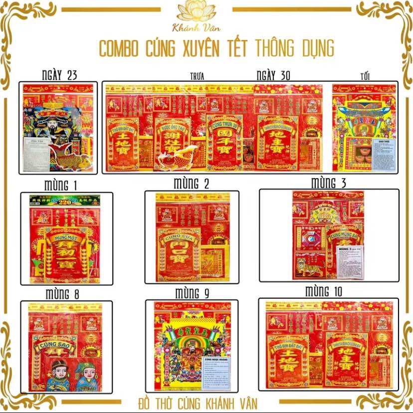 Trọn Bộ Giấy Cúng Xuyên Tết Thông Dụng