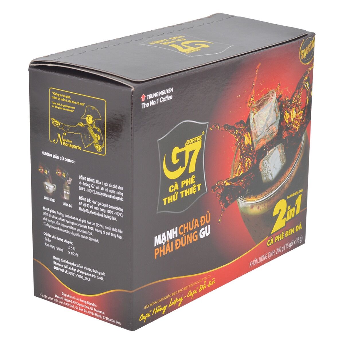 Cà phê đen đá 2in1 G7 hộp 240g (15 gói x 16g)