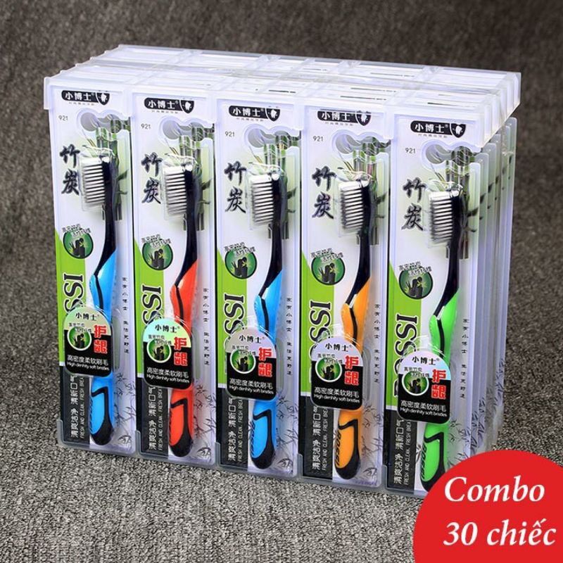 Hộp 30 cái bàn chải đánh răng than tre hoạt tính bosi hàn quốc
