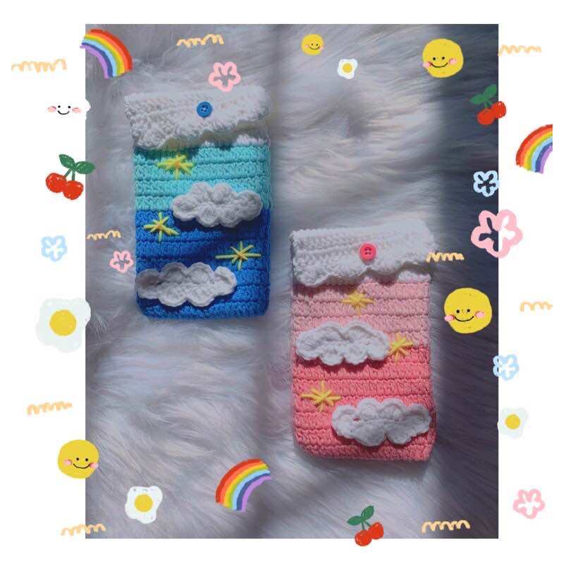 Túi len đựng máy tính casio/điện thoại chống trầy màng hình handmade