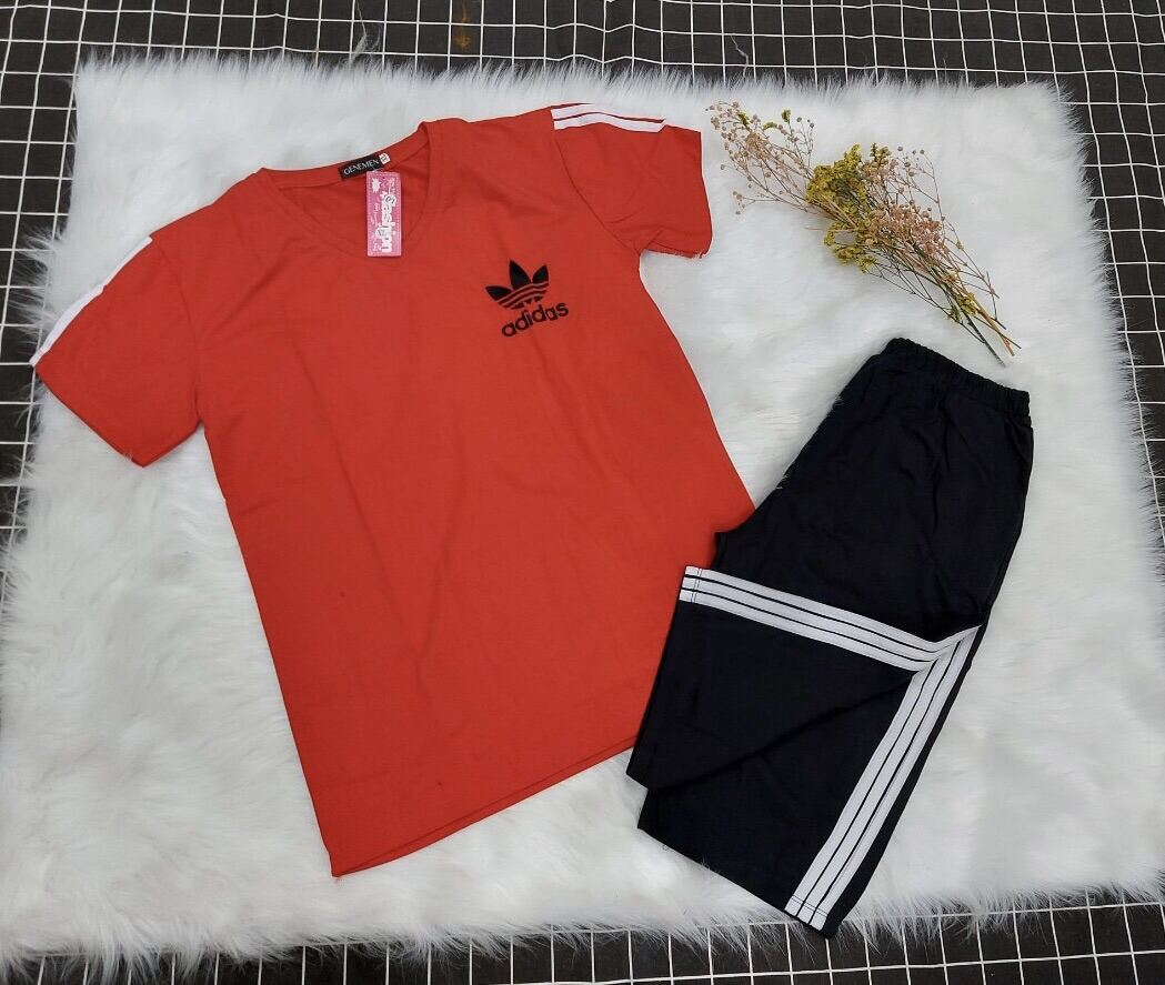 Set bộ, bộ đồ thun lửng phong cách thể thao chất vải cotton
