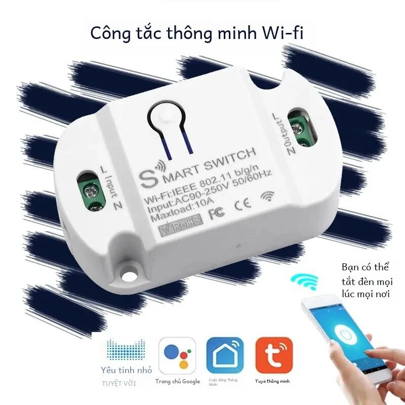 Bộ Ngắt Mạch Thông Minh WiFi Điều Khiển Từ Xa Công Tắc Điện Thoại Không Dây Với Tranh Tùy Chỉnh Trang Trí Nhà Cửa Hẹn Giờ Tùy Chỉnh