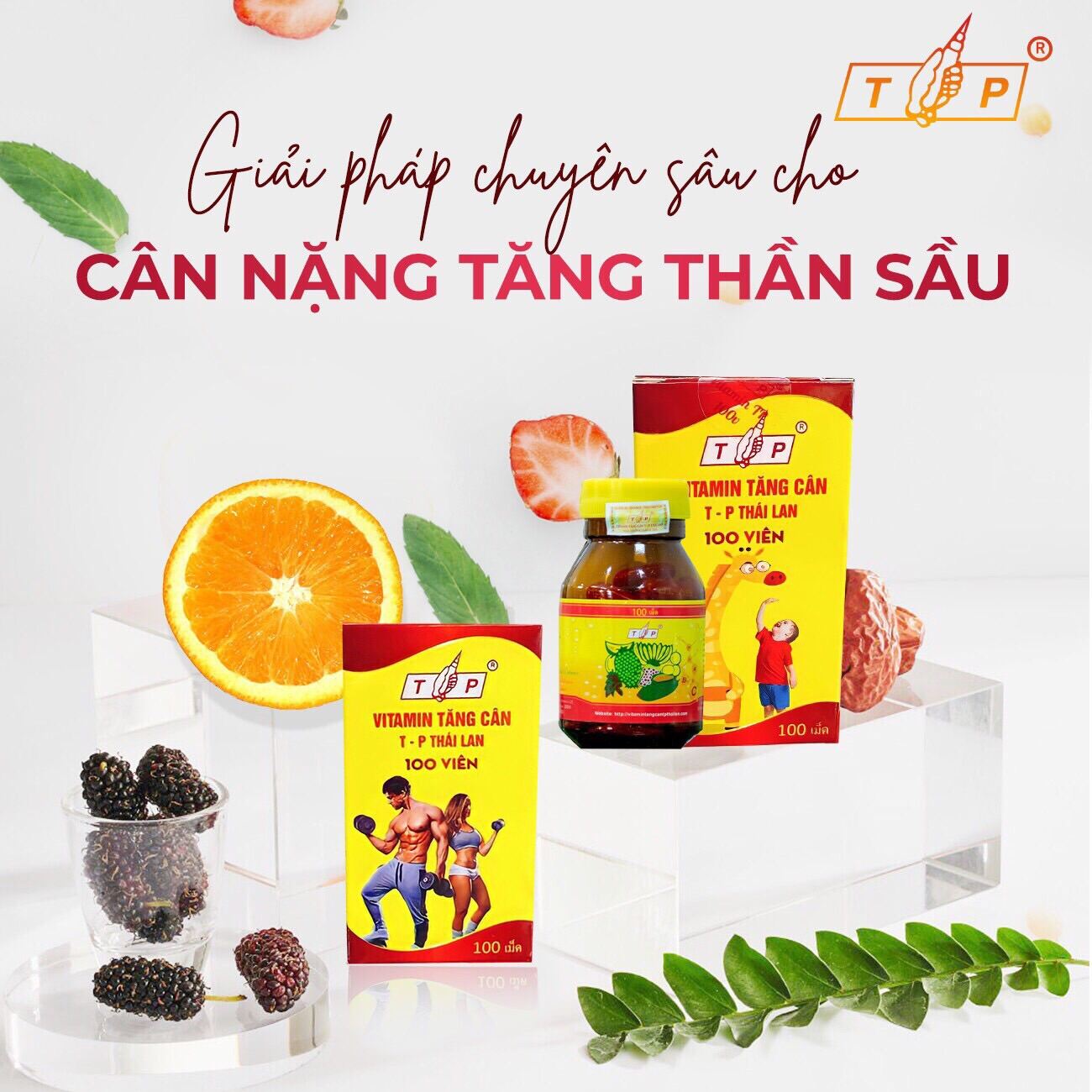 Vitamin Tăng Cân TP Thái Lan hộp 100 viên (vitamin trái cây) nhập khẩu