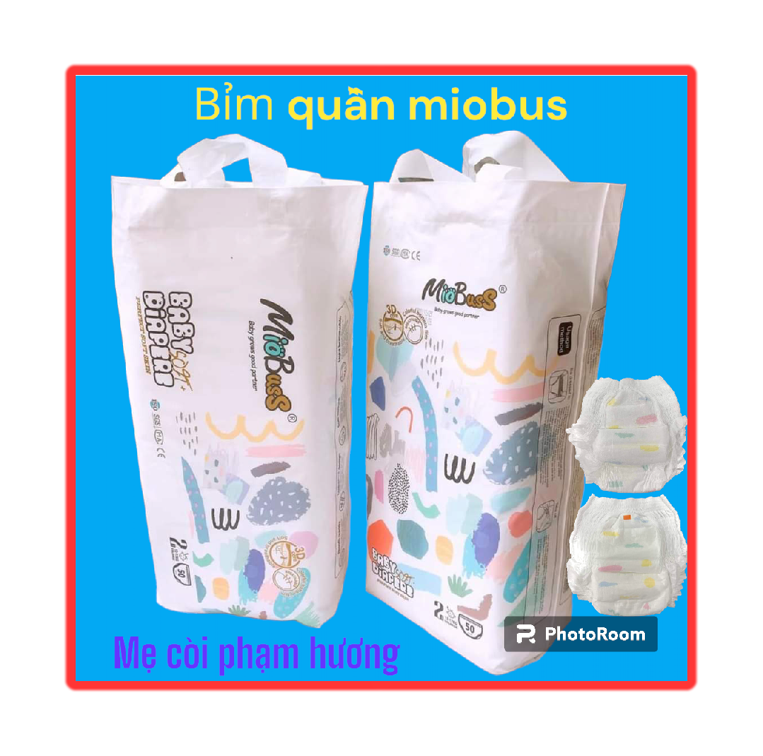 Combo 100 bỉm tả quần Miobuss xuất anh bo mông mặt 3D siêu thấm