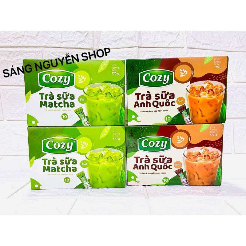 Trà sữa Cozy Trà Sữa Matcha - Trà Sữa Anh Quốc Hộp 10 Gói Hoà Tan 170g