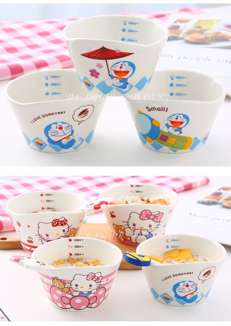 Tô sứ mini Hello Kitty - Doremon Doraemon